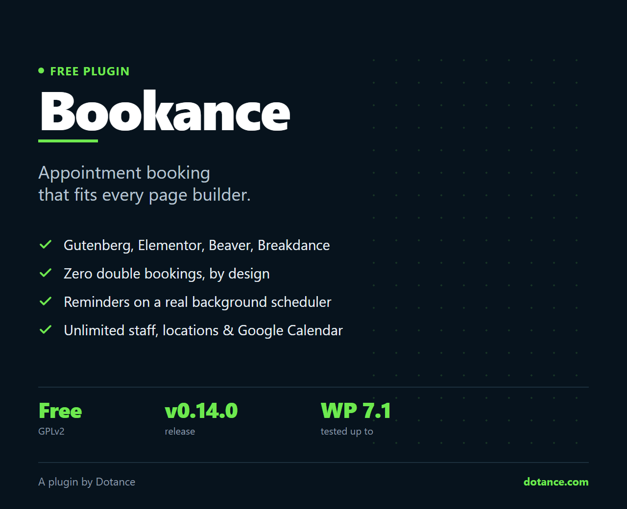 Bookance — free appointment booking plugin for every page builder