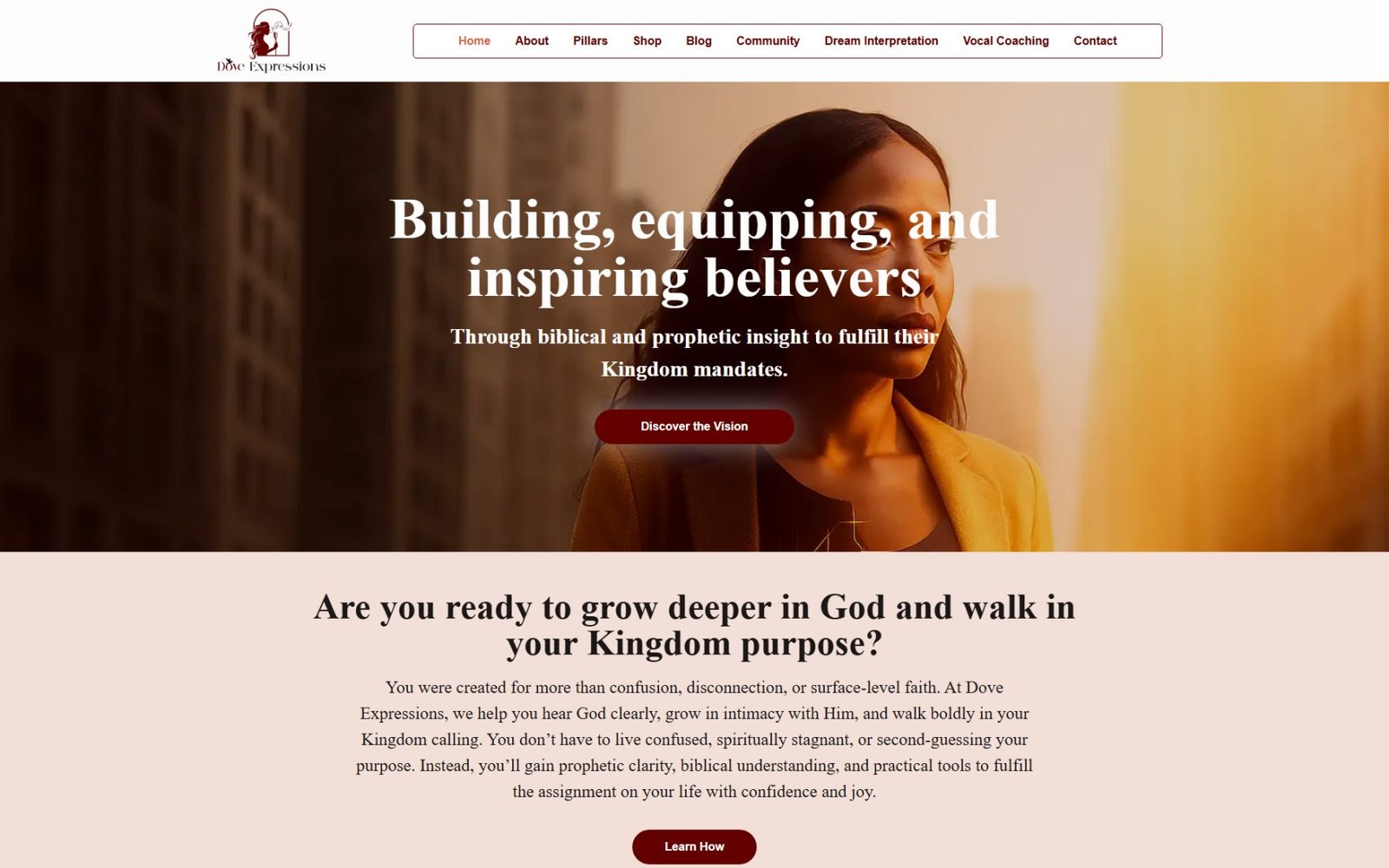 Dove Expressions website built by Dotance