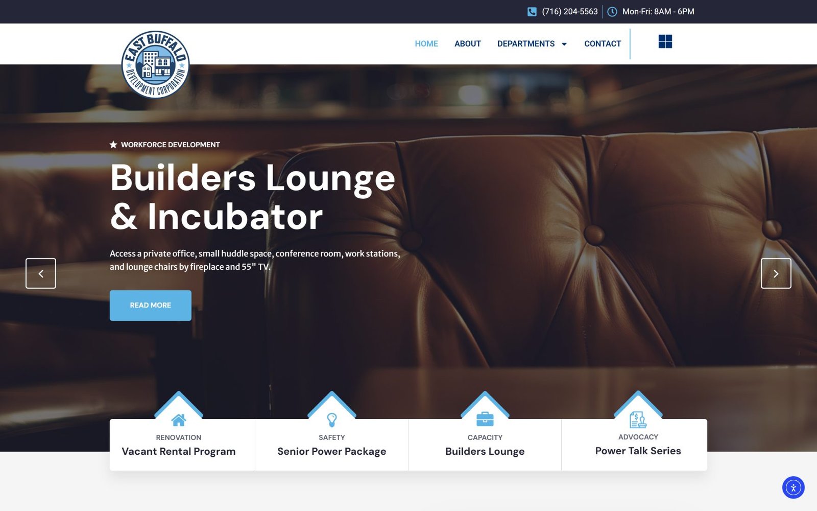East Buffalo Development Corporation website built by Dotance