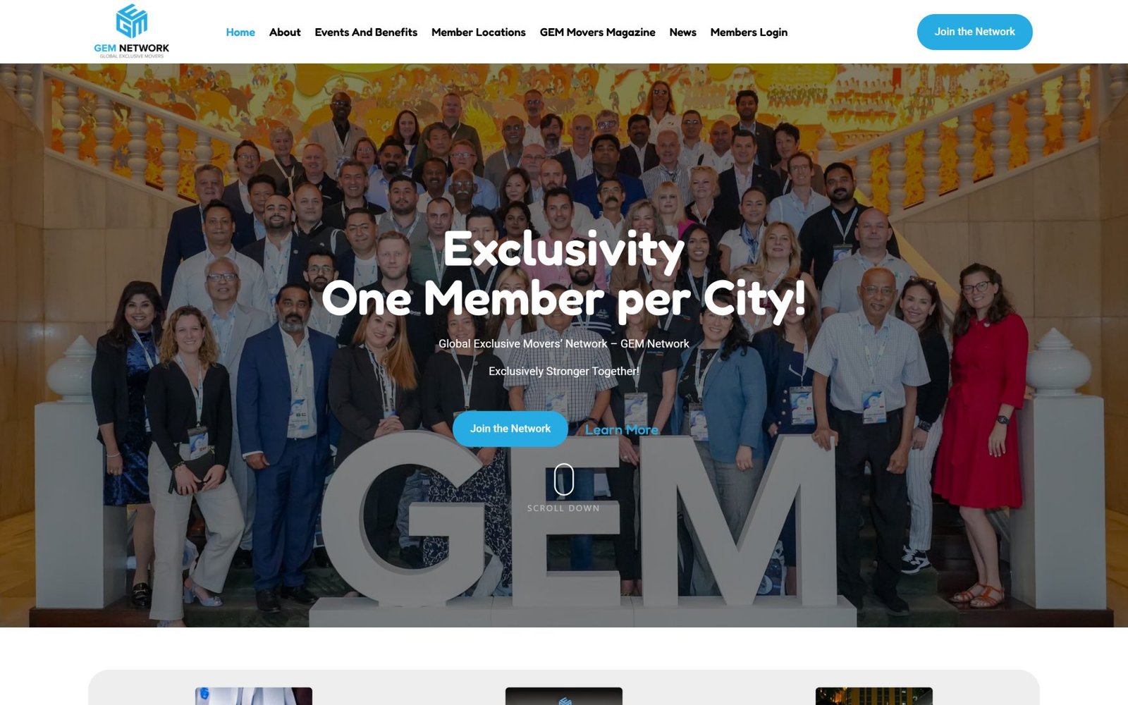 Screenshot of the Global Exclusive Movers site we built