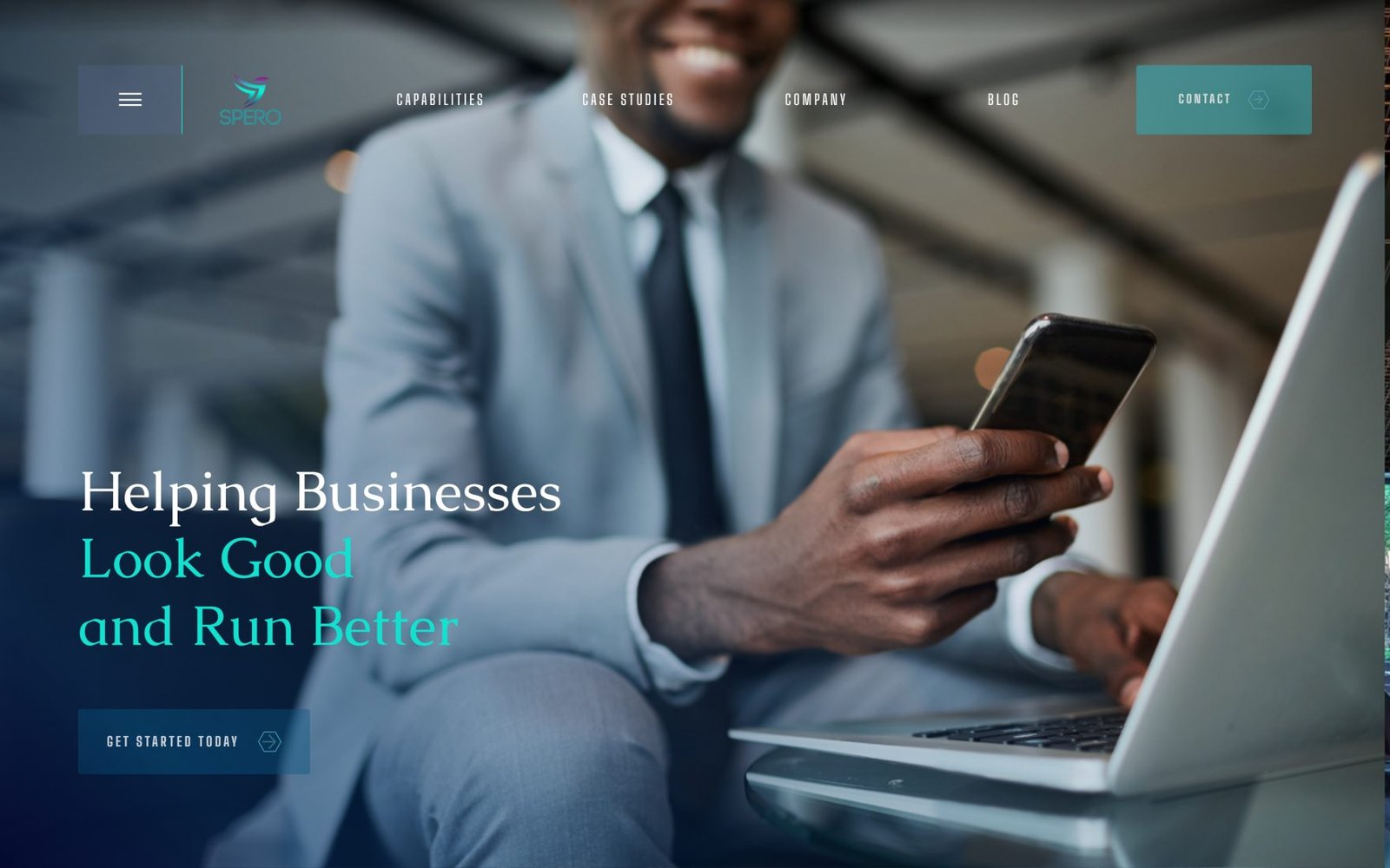 Spero website — design and systems consultancy site built and maintained by Dotance